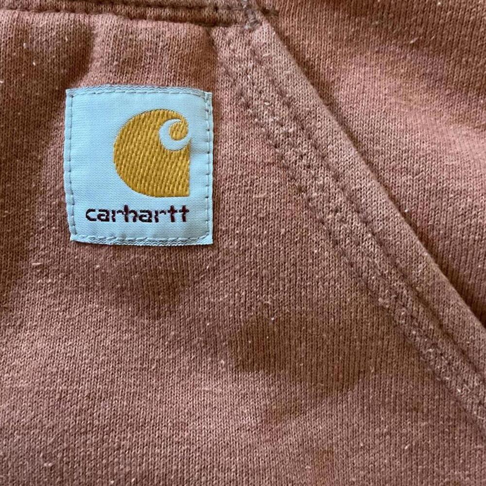 Carhartt Midweight Logo Sleeve Graphic Hoodie - Crabapple Clay  Size Large - Picture 2 of 4